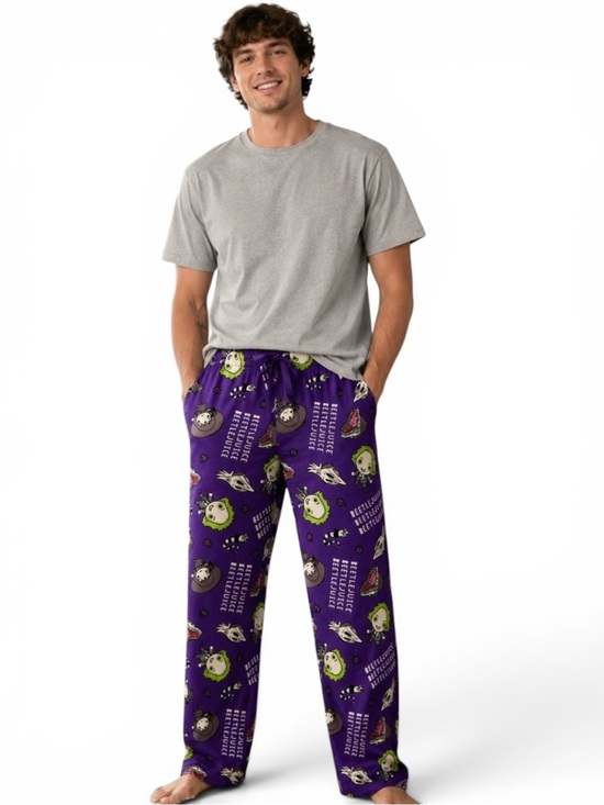 Beetlejuice￼ Other - Beetlejuice Bioworld Chibi Sandworm Graphic Pajama Lounge Sleep Pants Mens XL